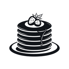 pancakes logo design silhouette vector line art logo design