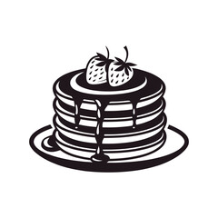 pancakes logo design silhouette vector line art logo design