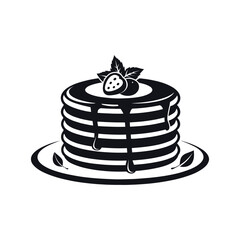 pancakes logo design silhouette vector line art logo design