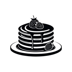 pancakes logo design silhouette vector line art logo design