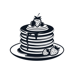pancakes logo design silhouette vector line art logo design