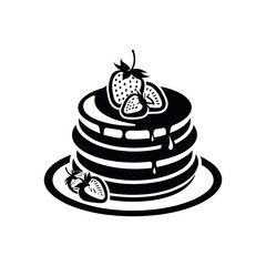 pancakes logo design silhouette vector line art logo design