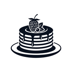 pancakes logo design silhouette vector line art logo design