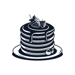 pancakes logo design silhouette vector line art logo design