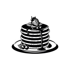 pancakes logo design silhouette vector line art logo design