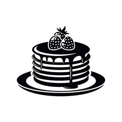 pancakes logo design silhouette vector line art logo design