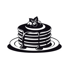 pancakes logo design silhouette vector line art logo design