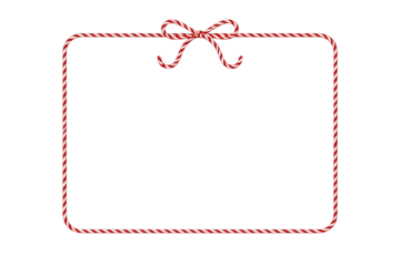 Red Candy Cane Border Frame with Bow