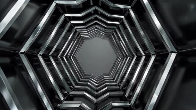 Metal hexagonal tunnel background