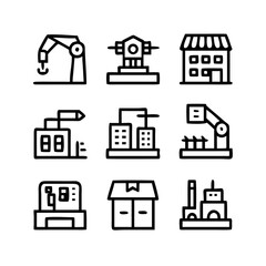 A professional vector icon set featuring real estate and house symbols for business, web design, and banking including signs for home sales, money, bank, dollar, city, village, graphic, object, button