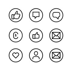 A professional set of glossy web icons featuring vector symbols for business, email, and communication including home, global, info, connect, envelope, shape, address, online, call