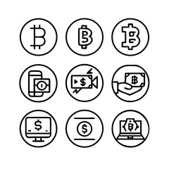 Set of black and white icons featuring vector symbols for web design business signs and internet button illustrations including , tool, infographic, download, menu, click, cursor