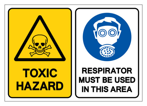 Toix Hazard Resporator Mus Be Used In This Area Symbol Sign, Vector Illustration, Isolate On White Background Label. EPS10