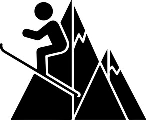 Mountain Skiing Icon