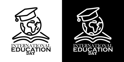Professional logos for International Education Day, symbolizing global learning and academic achievement