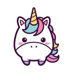 Adorable Cartoon Unicorn Illustration