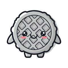 Adorable Cartoon Waffle Character Illustration