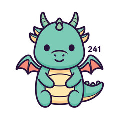 Adorable Cartoon Dragon Illustration