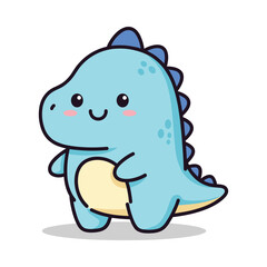 Adorable Cartoon Dinosaur Illustration