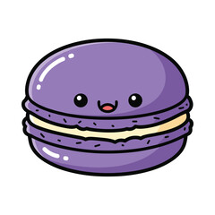 Cute Cartoon Purple Macaron Illustration