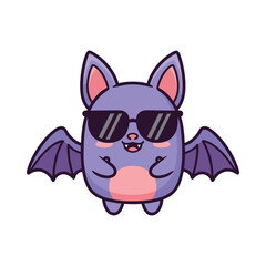 Cool Cartoon Bat with Sunglasses Illustration