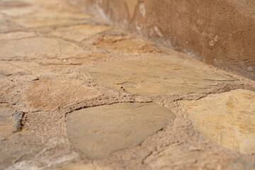 Natural Elegance: Rustic Stone Flagstone Path with Warm Earthy Textures
