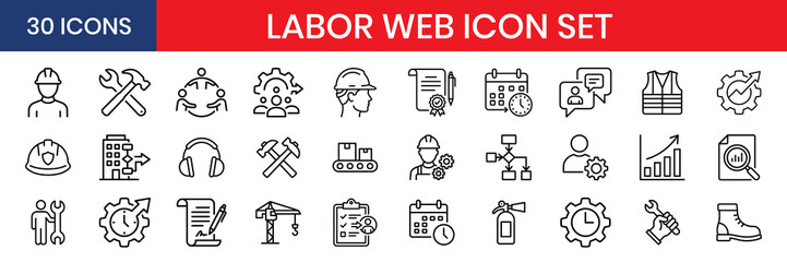 Employment And Job Management Human Resources Thin Line Icons