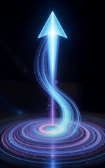 Vibrant cosmic swirls of purple and blue light radiate from a bright central star.