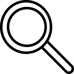 Black Search Magnifying Glass Icon Outline 