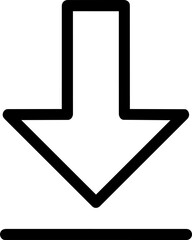 Black Download Arrow Icon Outline 
