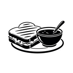 Grilled Cheese Sandwich And Tomato Soup Stencil
