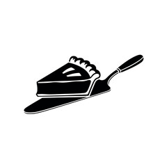 Slice Of Pie With Cake Server Stencil Vector