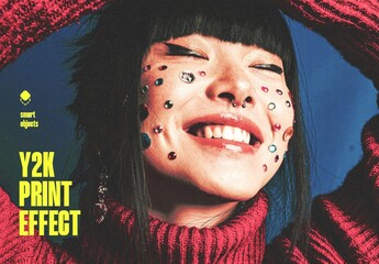 Y2k Print Effect Mockup