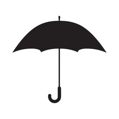 Umbrella icon. Black silhouette on white background. Vector illustration.