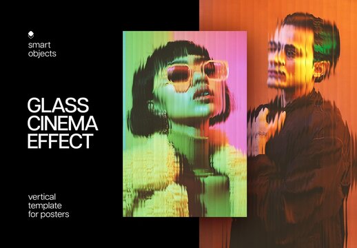 Cinematic Glass Poster Effect Mockup
