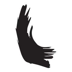 Brush stroke paint  black on a white abstract background, vector illustration.