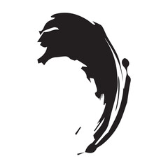 Brush stroke paint  black on a white abstract background, vector illustration.