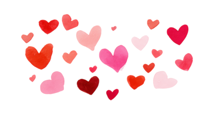 Collection of hearts on transparent background ideal for valentine's day designs expressing love and affection for romantic themes decorations