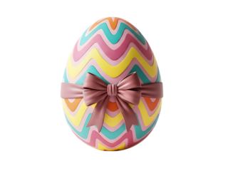 Easter egg isolated on transparent background colorful decorated egg