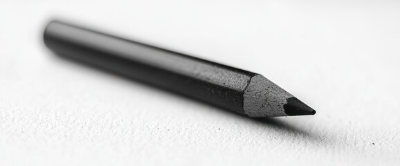 Black pencil on white paper; close-up; stationery