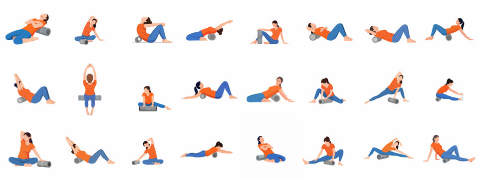 Detailed collection of foam roller exercises for full body self-myofascial release, flexibility, posture correction, and muscle recovery routines.