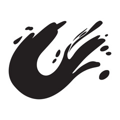 Brush stroke paint  black on a white abstract background, vector illustration.