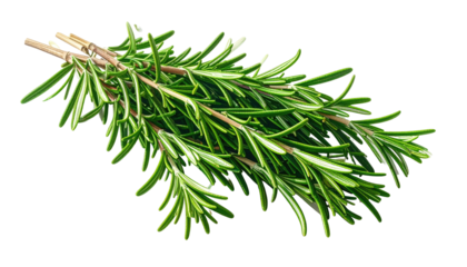 Close-up of fresh, vibrant, green rosemary sprigs on a black background