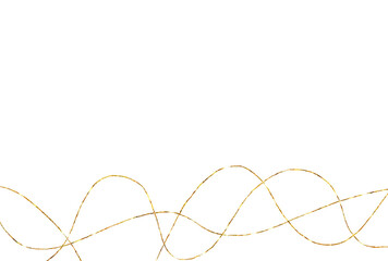 Shimmering Gold Glitter Scribble Line Element
