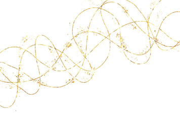 Abstract Gold Glitter Scribble Line PNG Cutout