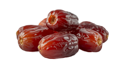 A close-up shot of several red dates against a black background