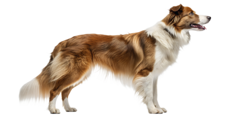 Realistic farm dog, full body, standing pose, neutral natural position, realistic proportions, clean detailed fur texture, soft studio lighting, eye level view, centered composition, isolated on trans