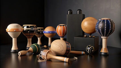 Collection of unique noisemakers featuring traditional and modern designs for music enthusiasts and collectors