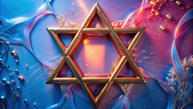 Star of david on elegant abstract background with copy space for holiday and spiritual concepts