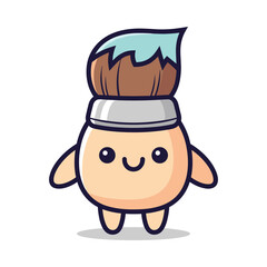 Obraz premium Cute Cartoon Paint Brush Character Illustration